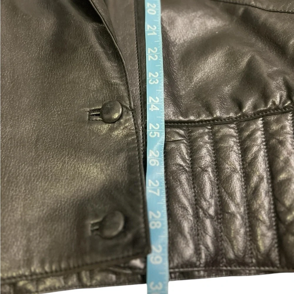 Vintage Junko Koshino Black Leather Jacket Red Glass Studs Shoulder Pads Men 42